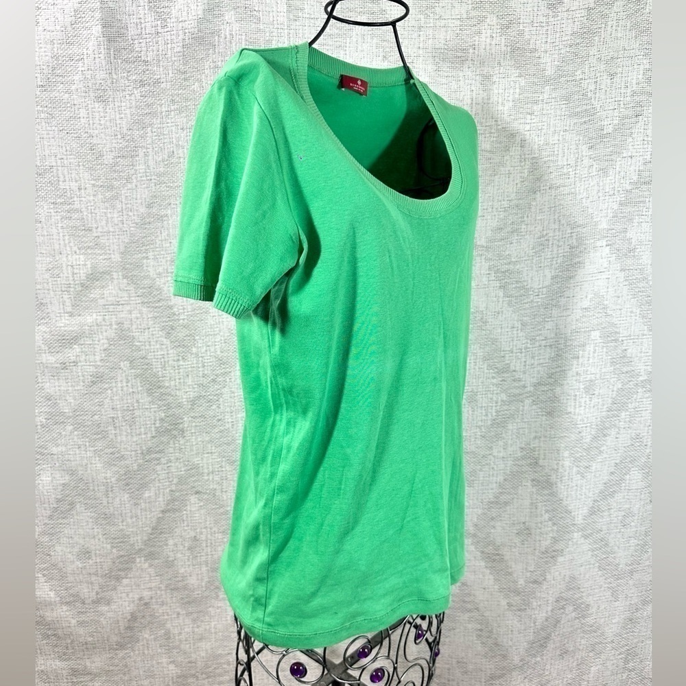Dinomoda green scoop neck t shirt size 42 - Picture 3 of 7